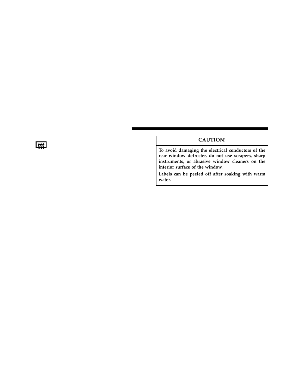 Electric rear window defroster, If equipped | Dodge 2006 Grand Caravan User Manual | Page 300 / 504