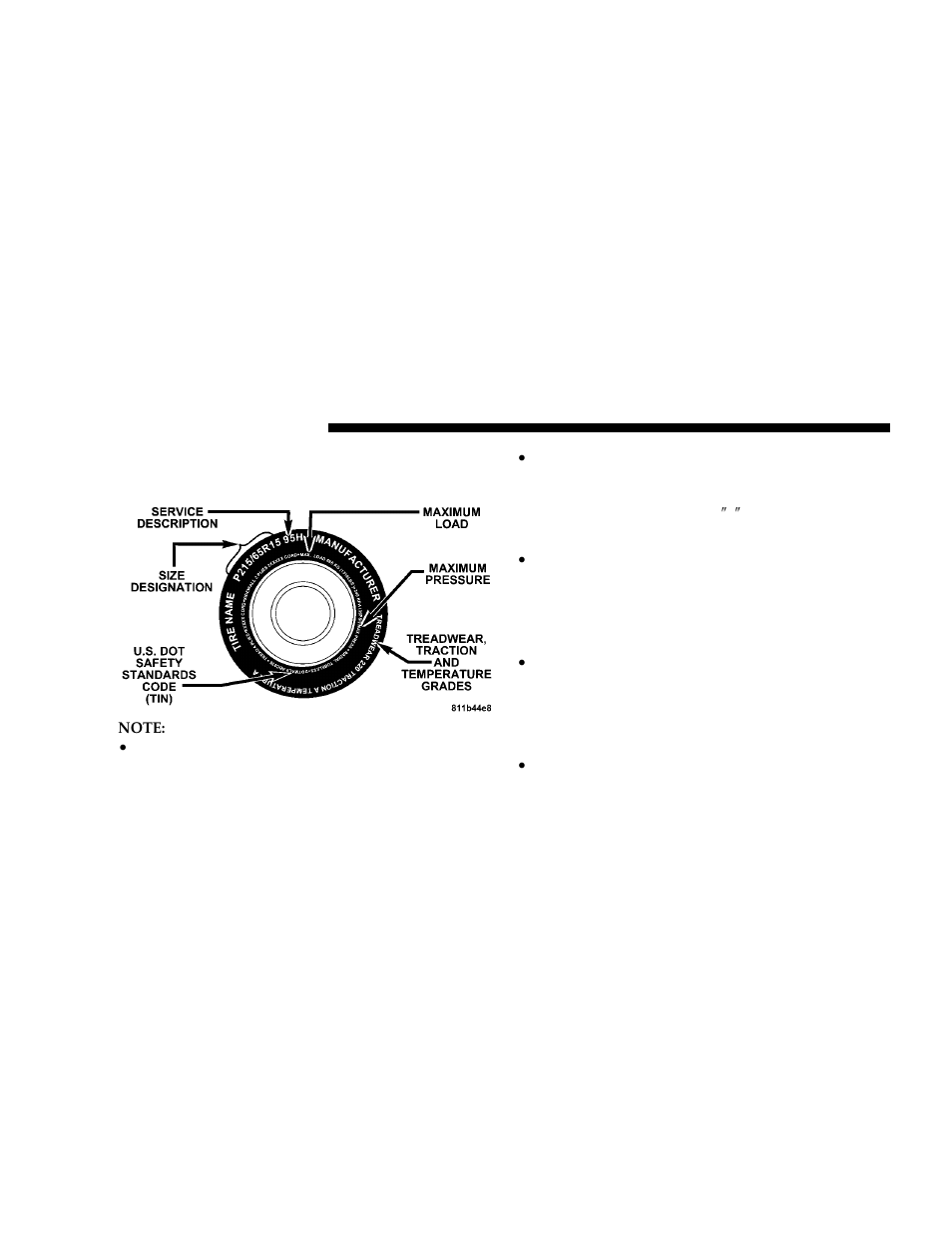 Tire safety information, Tire markings | Dodge 2006 Grand Caravan User Manual | Page 320 / 504