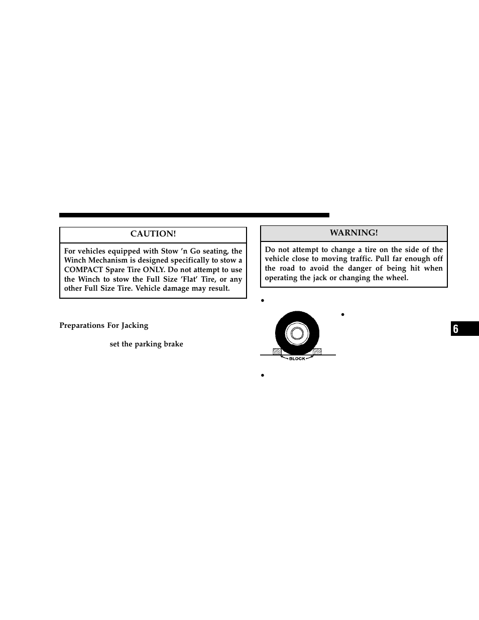 Jacking instructions — non stow ’n go, Seating | Dodge 2006 Grand Caravan User Manual | Page 381 / 504