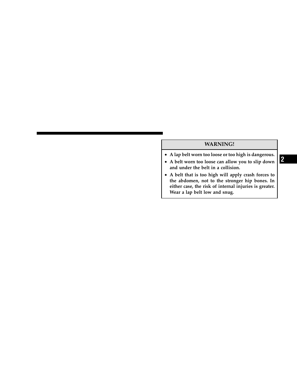 Center lap belts, Seat belt pretensioners | Dodge 2006 Grand Caravan User Manual | Page 51 / 504