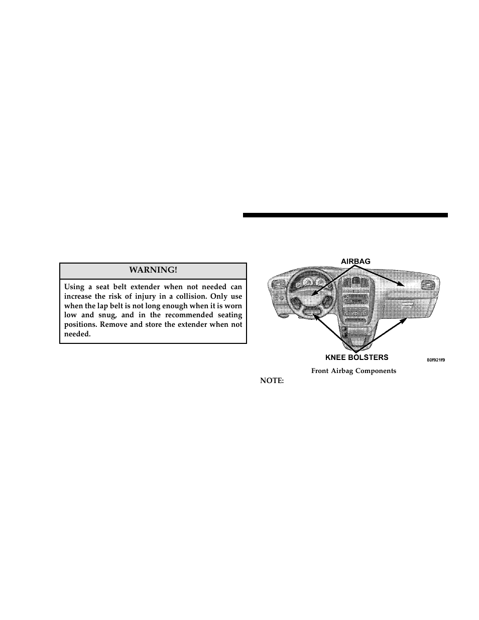 Driver and front passenger supplemental, Restraint systems (srs) — airbags | Dodge 2006 Grand Caravan User Manual | Page 54 / 504