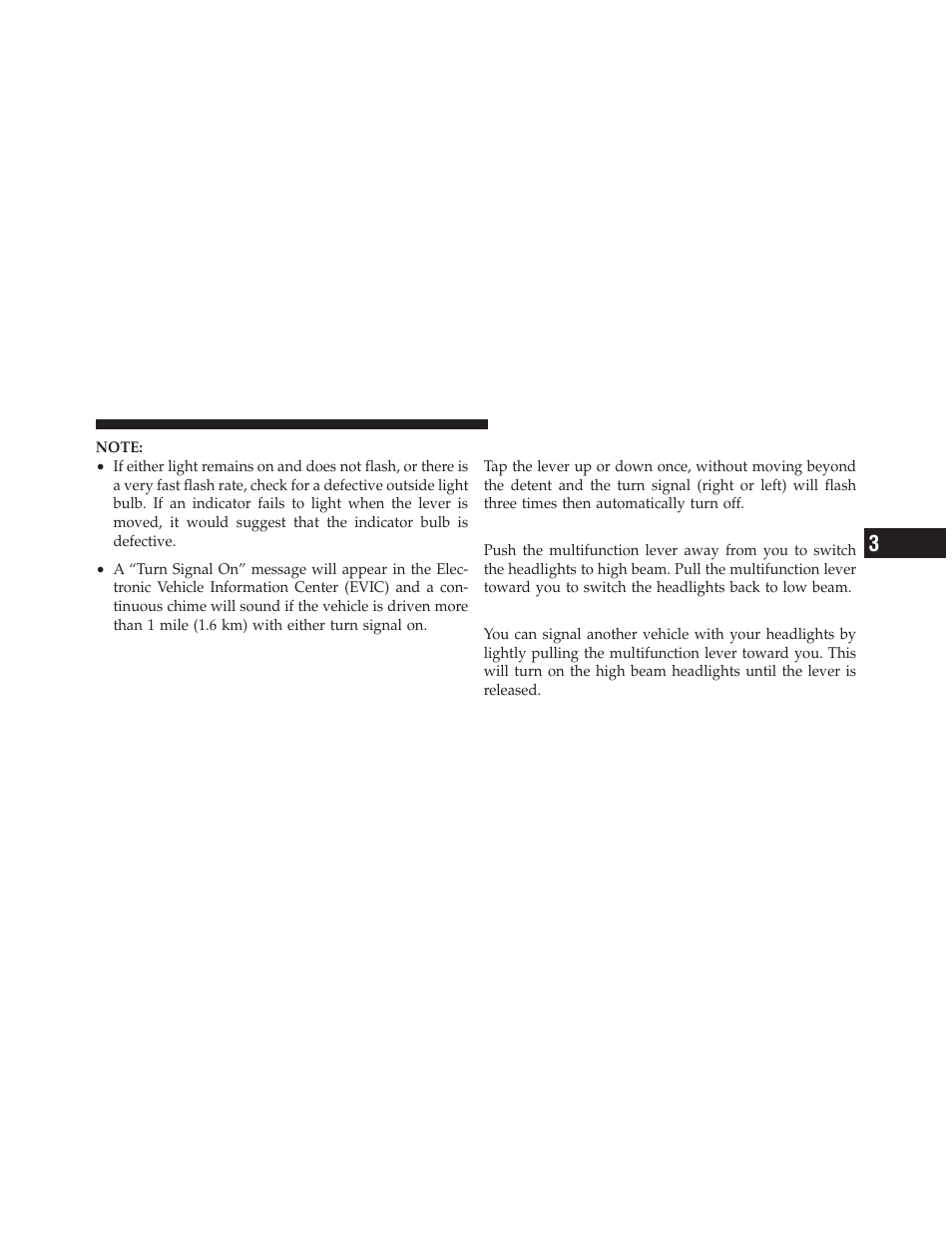 Lane change assist, High/low beam switch, Flash-to-pass | Dodge 2010 Challenger SRT8 User Manual | Page 128 / 436