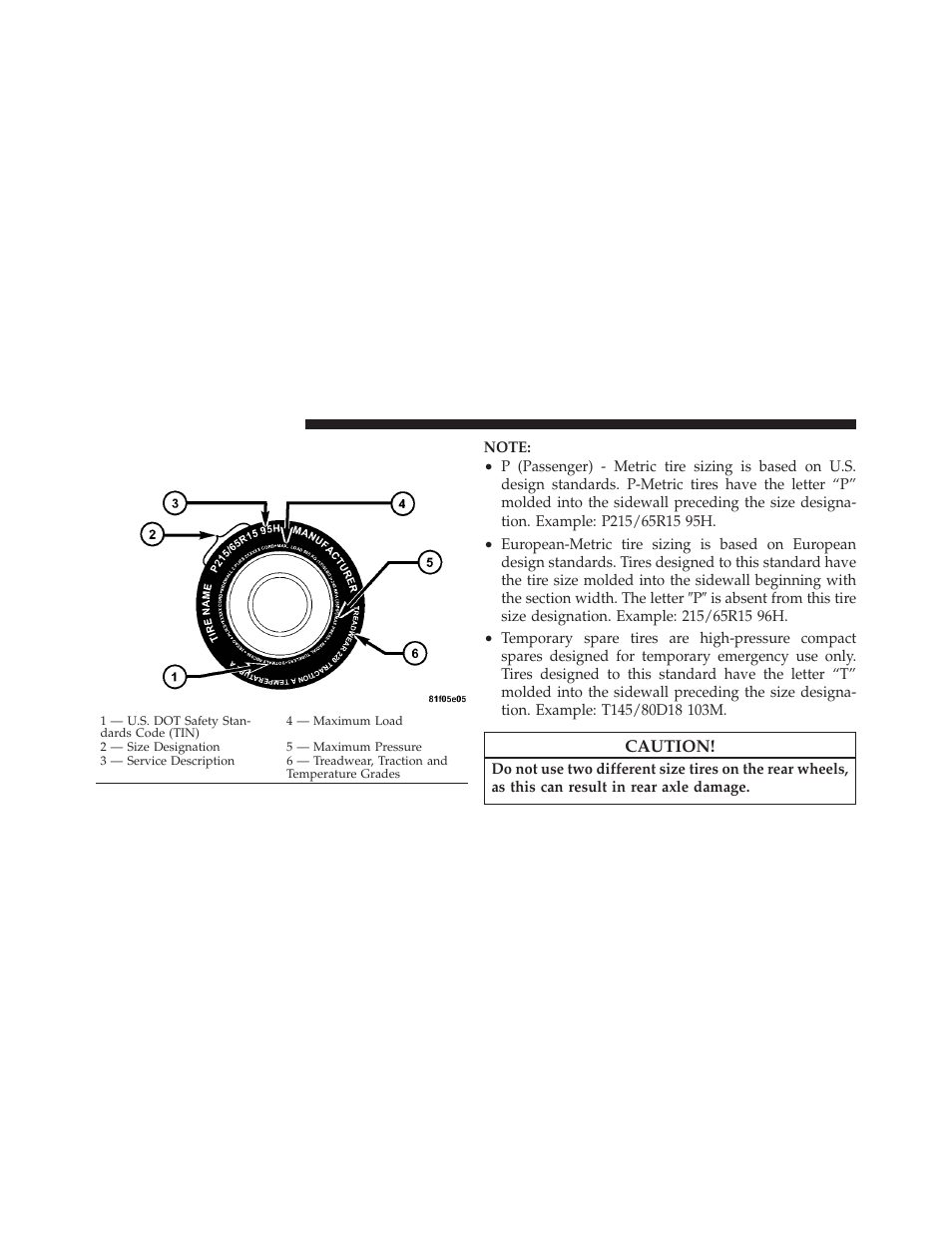 Tire safety information, Tire markings | Dodge 2010 Challenger SRT8 User Manual | Page 281 / 436