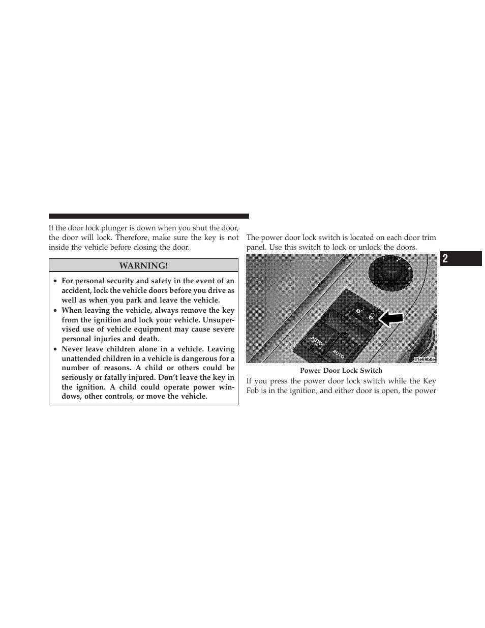 Power door locks | Dodge 2010 Challenger SRT8 User Manual | Page 30 / 436
