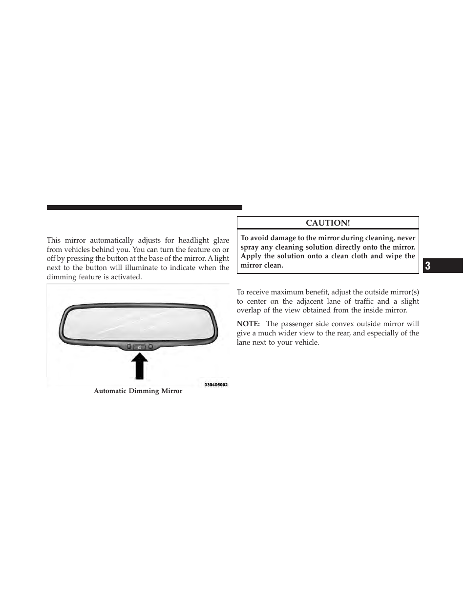 Mirrors, Automatic dimming mirror, Outside mirrors | Dodge 2010 Challenger SRT8 User Manual | Page 78 / 436