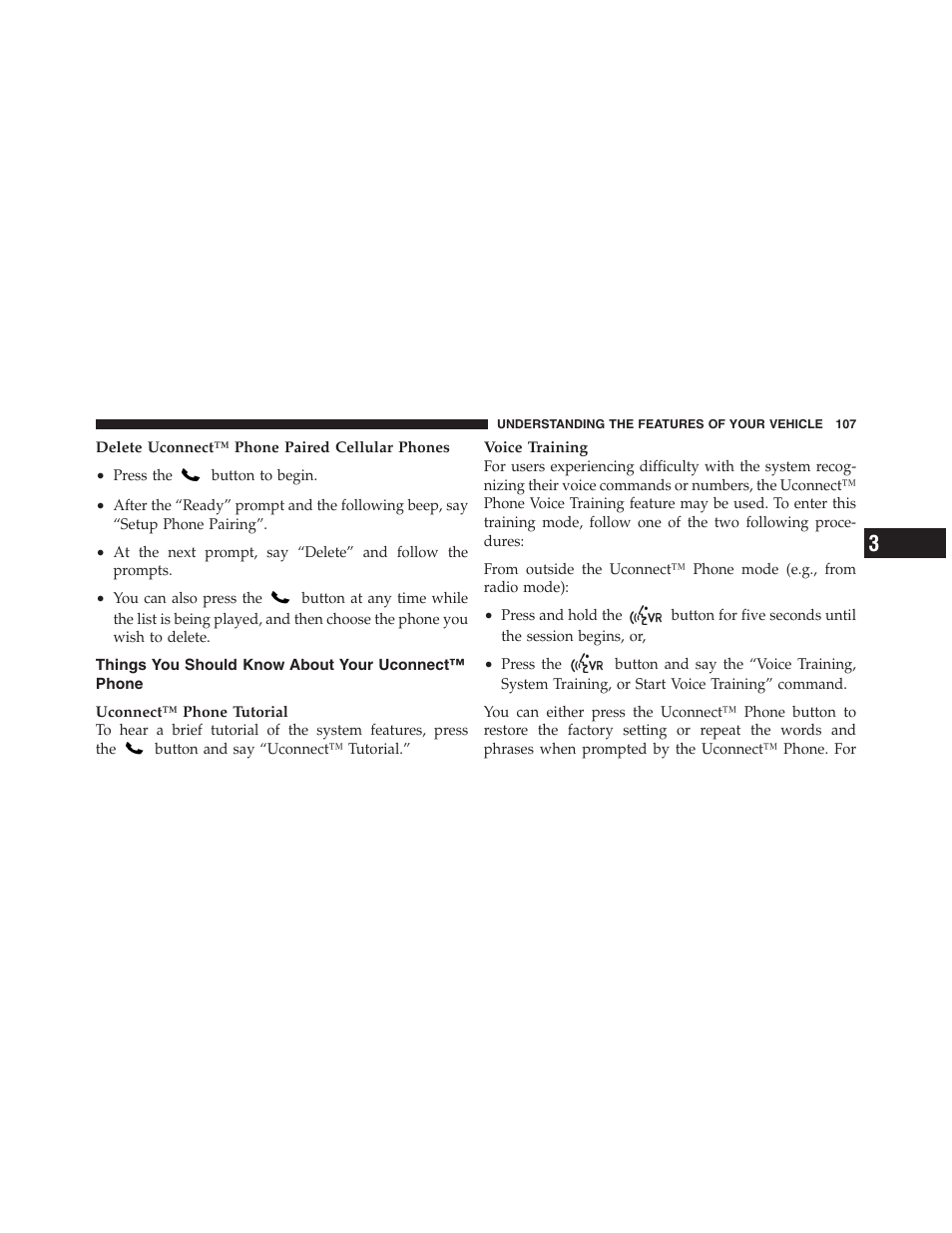 Things you should know about your uconnect™ phone, Things you should know about your, Uconnect™ phone | Dodge 2011 Ram Truck Chassis Cab User Manual | Page 108 / 472