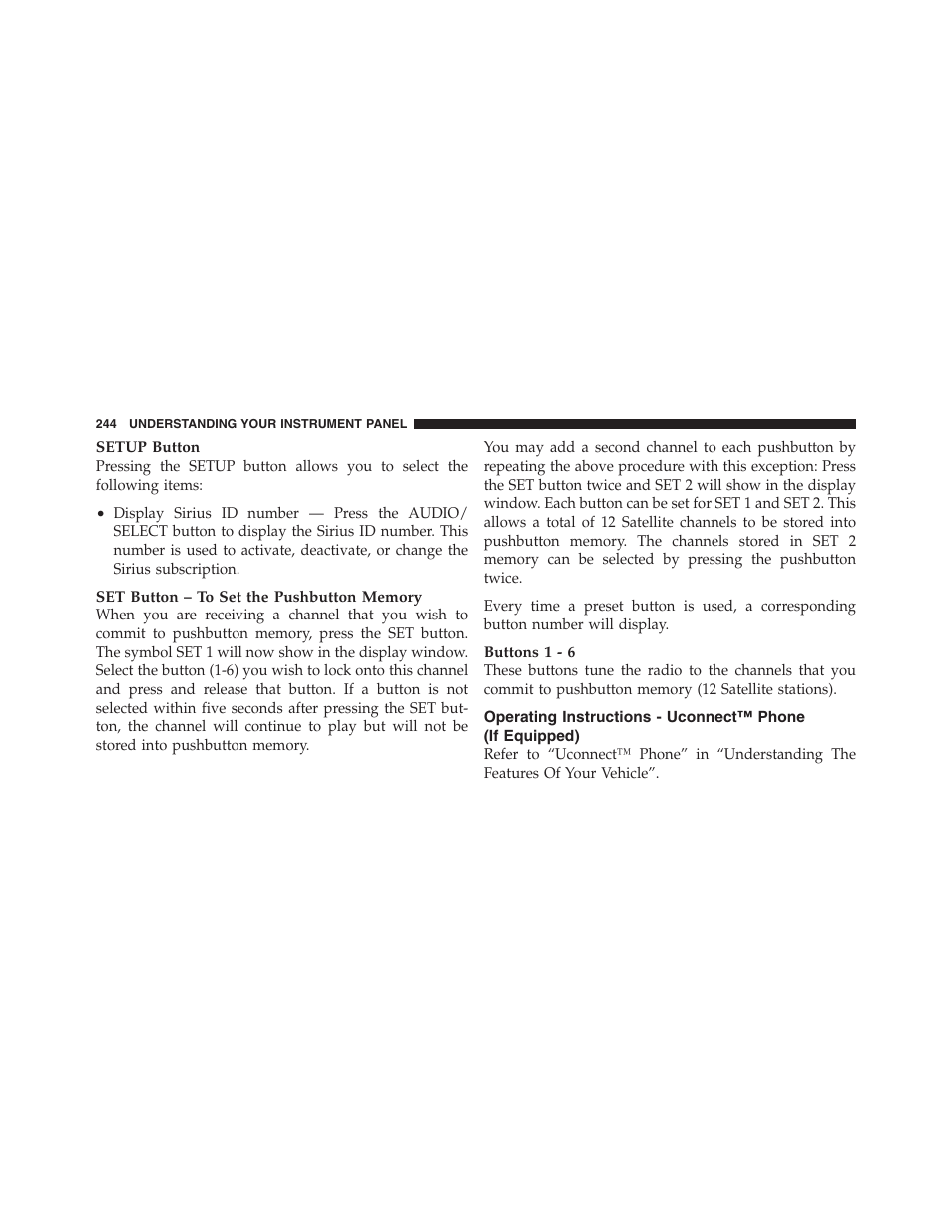 Operating instructions - uconnect™ phone, If equipped) | Dodge 2011 Ram Truck Chassis Cab User Manual | Page 245 / 472