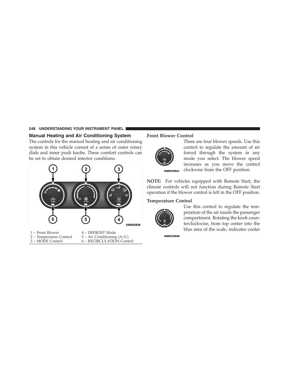 Manual heating and air conditioning system, Manual heating and air conditioning, System | Dodge 2011 Ram Truck Chassis Cab User Manual | Page 249 / 472