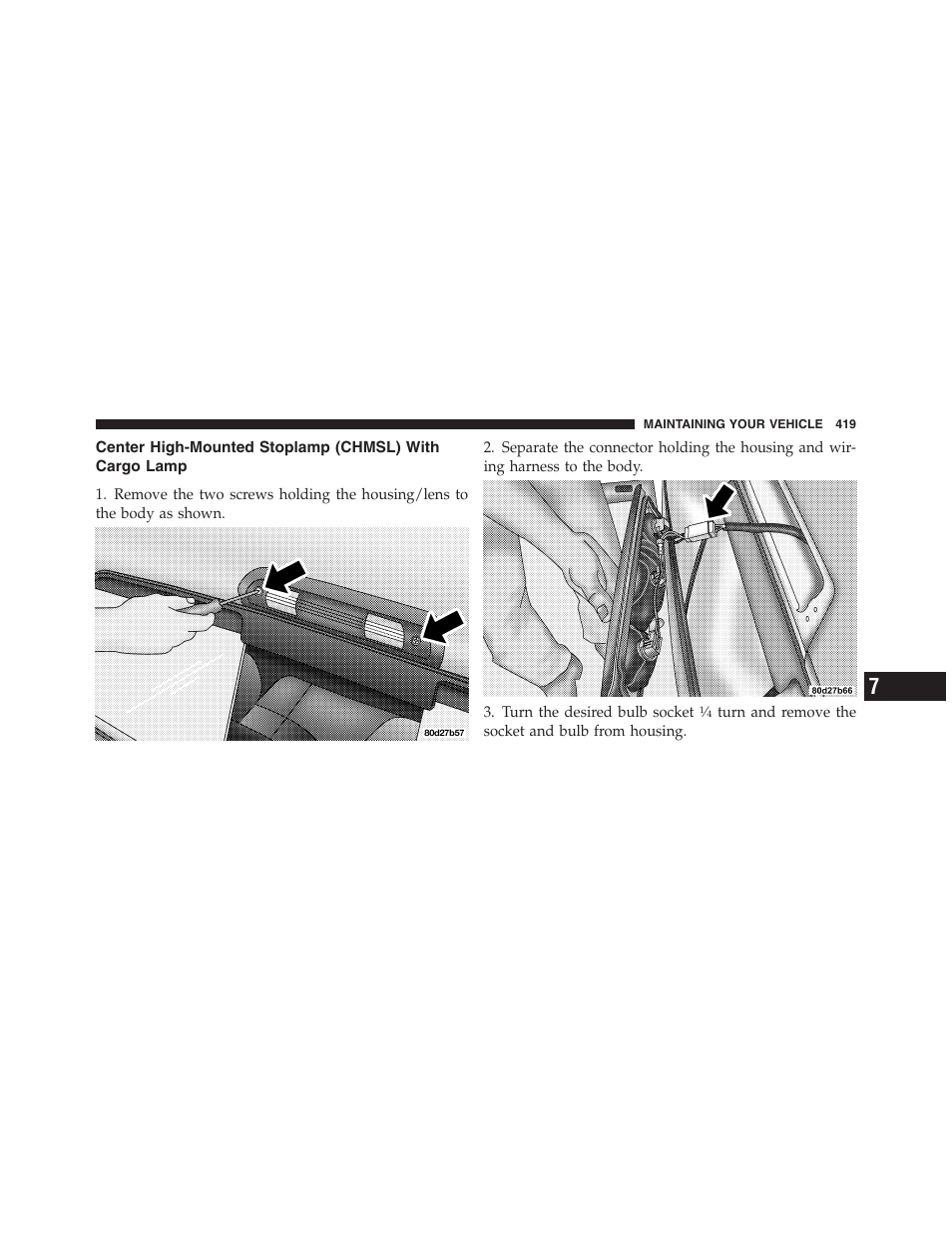 Center high-mounted stoplamp (chmsl), With cargo lamp | Dodge 2011 Ram Truck Chassis Cab User Manual | Page 420 / 472