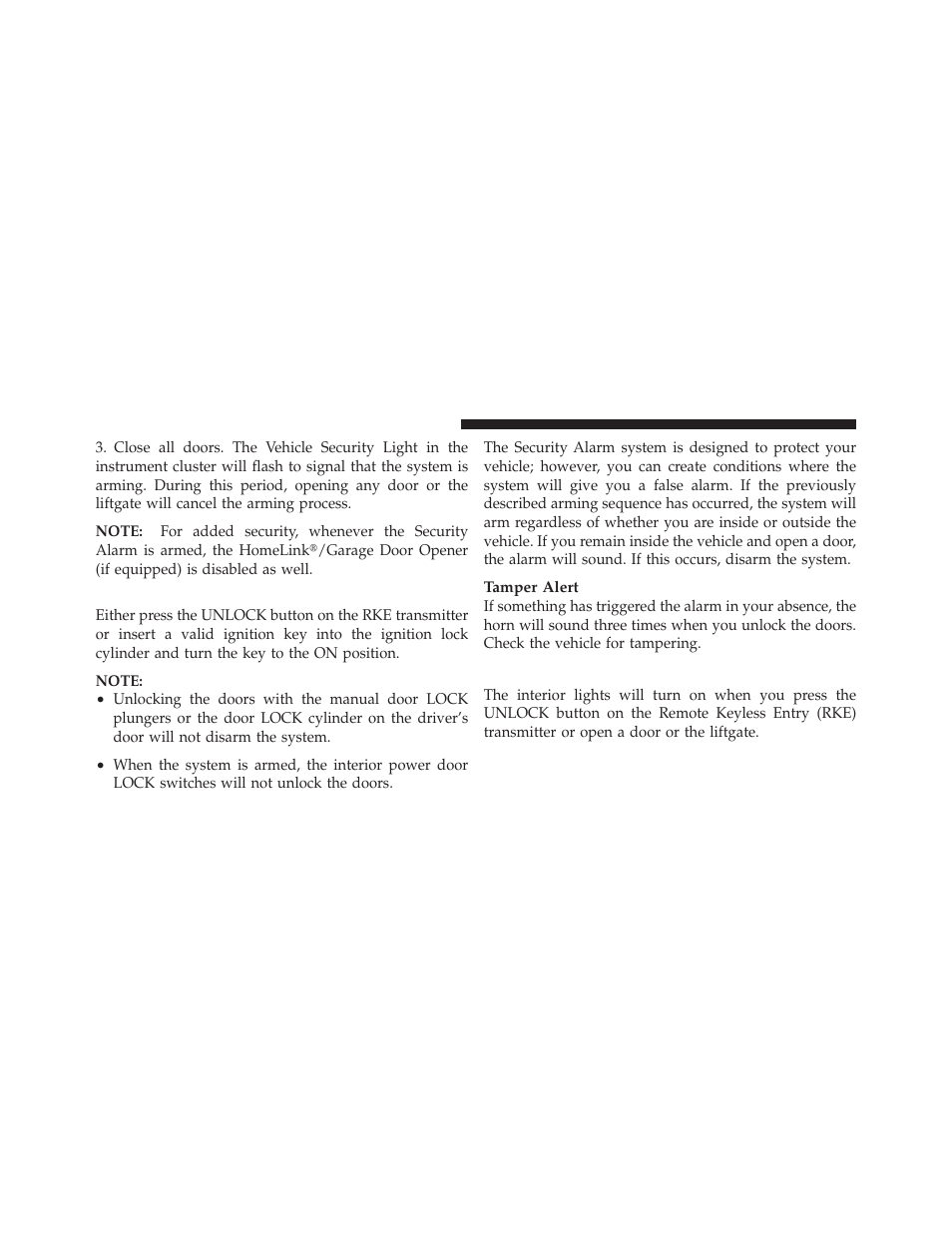To disarm the system, Illuminated entry | Dodge 2010 Journey User Manual | Page 19 / 512
