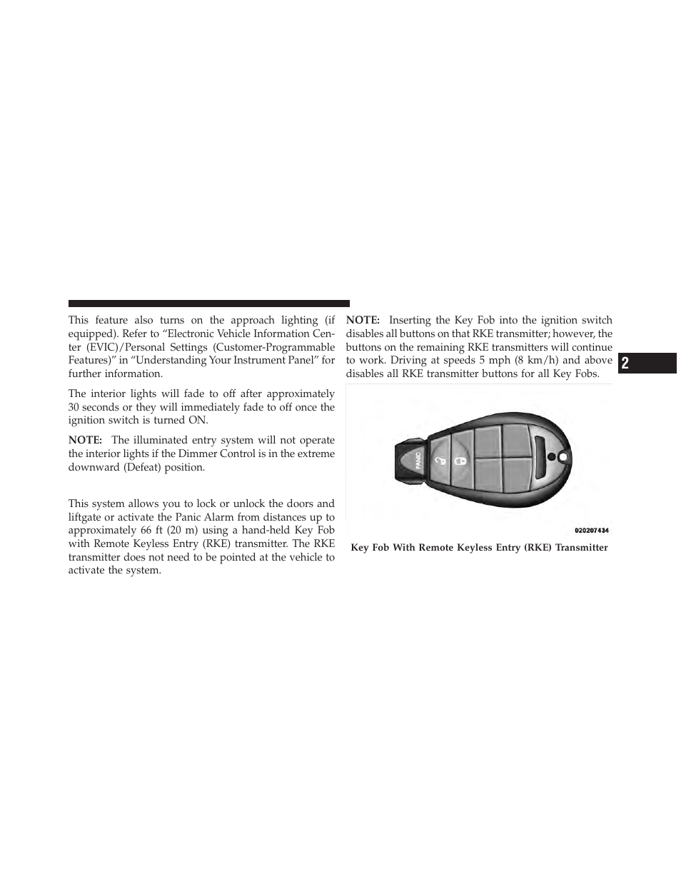 Remote keyless entry (rke) | Dodge 2010 Journey User Manual | Page 20 / 512
