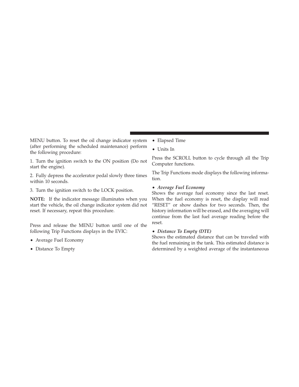 Trip functions | Dodge 2010 Journey User Manual | Page 207 / 512