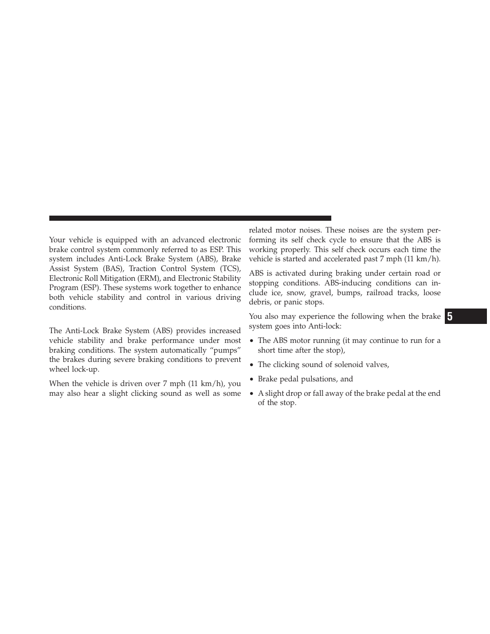 Electronic brake control system, Anti-lock brake system (abs) | Dodge 2010 Journey User Manual | Page 318 / 512