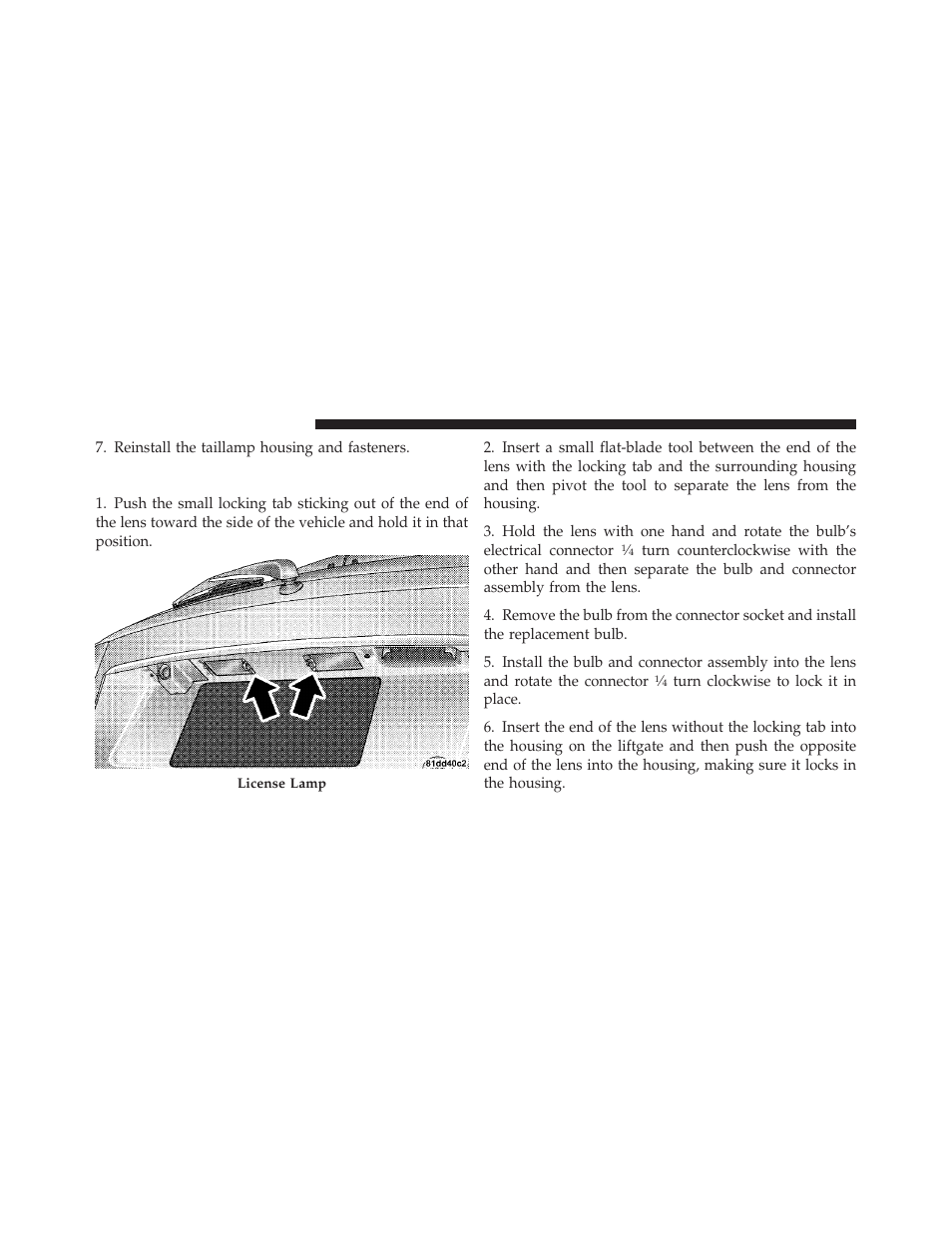 License plate lamp | Dodge 2010 Journey User Manual | Page 455 / 512