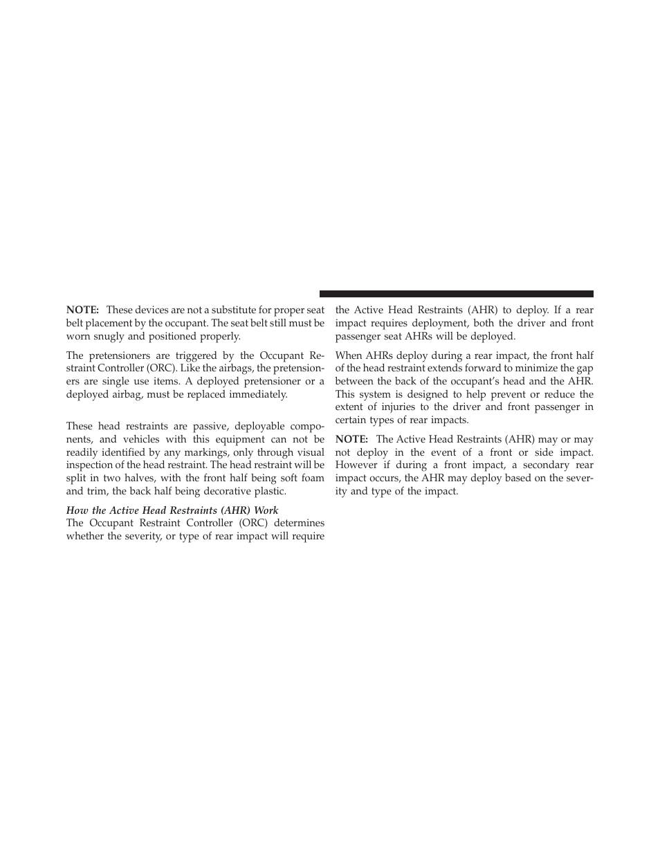 Supplemental active head restraints (ahr) | Dodge 2010 Journey User Manual | Page 49 / 512