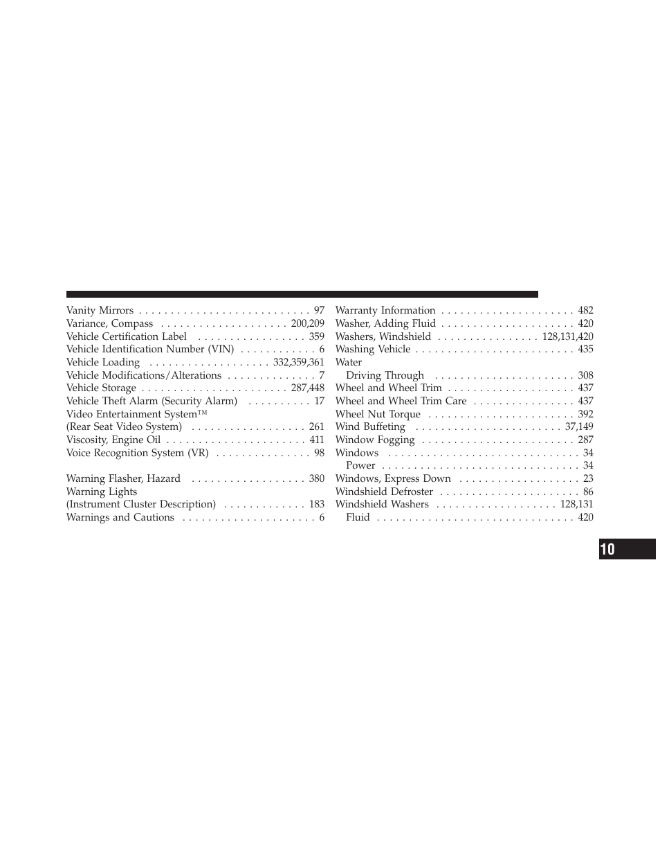 Dodge 2010 Journey User Manual | Page 510 / 512