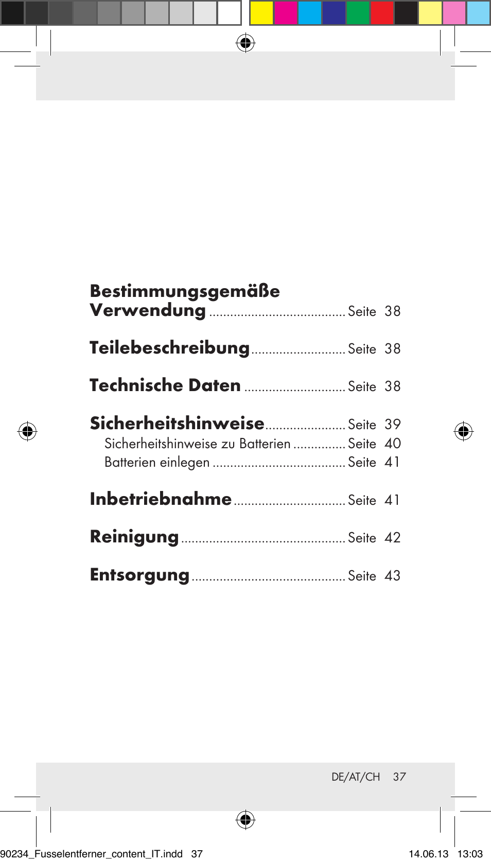 Bestimmungsgemäße verwendung, Teilebeschreibung, Technische daten | Sicherheitshinweise, Inbetriebnahme, Reinigung, Entsorgung | Aquapur Z31511 Lint Remover User Manual | Page 37 / 45