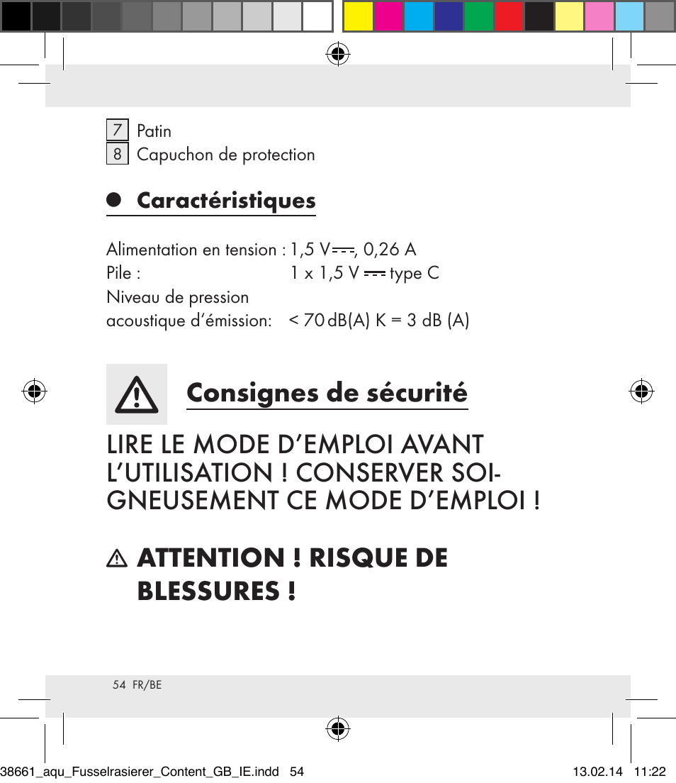 Caractéristiques | Aquapur H5773 Lint Remover User Manual | Page 55 / 92