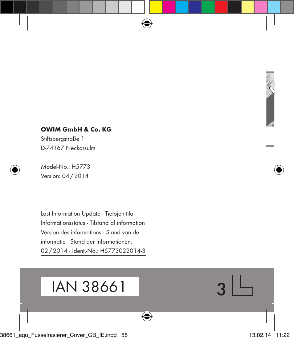 38661_aqu_fusselrasierer_cover__cb3_gb_ie | Aquapur H5773 Lint Remover User Manual | Page 92 / 92