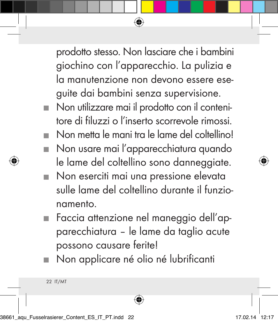 Aquapur H5773 Lint Remover User Manual | Page 22 / 69