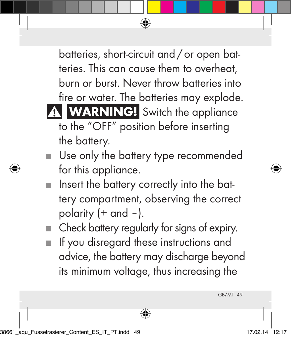 Aquapur H5773 Lint Remover User Manual | Page 49 / 69