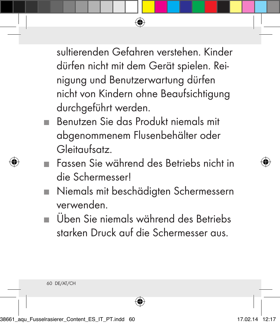 Aquapur H5773 Lint Remover User Manual | Page 60 / 69