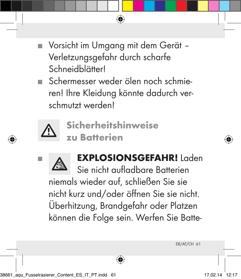 Aquapur H5773 Lint Remover User Manual | Page 61 / 69