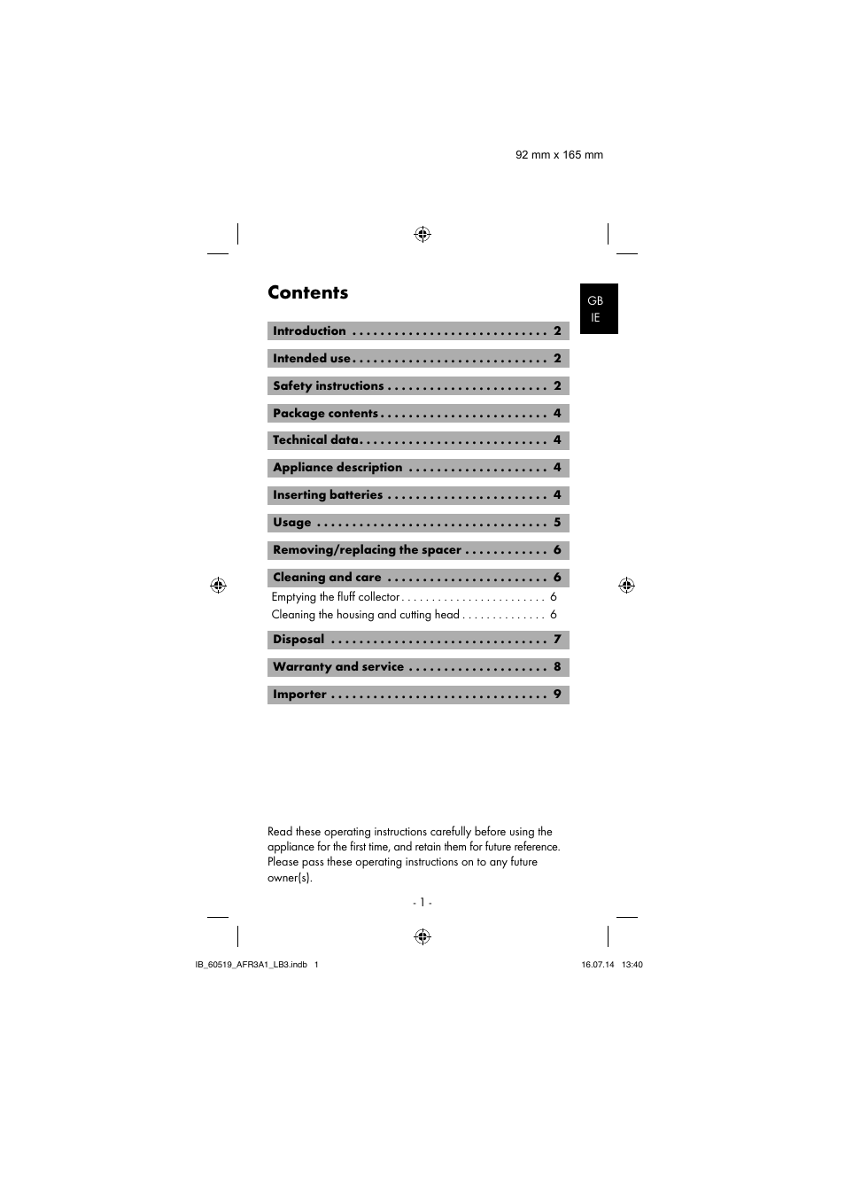 Aquapur AFR 3 A1 Lint Remover User Manual | Page 4 / 43