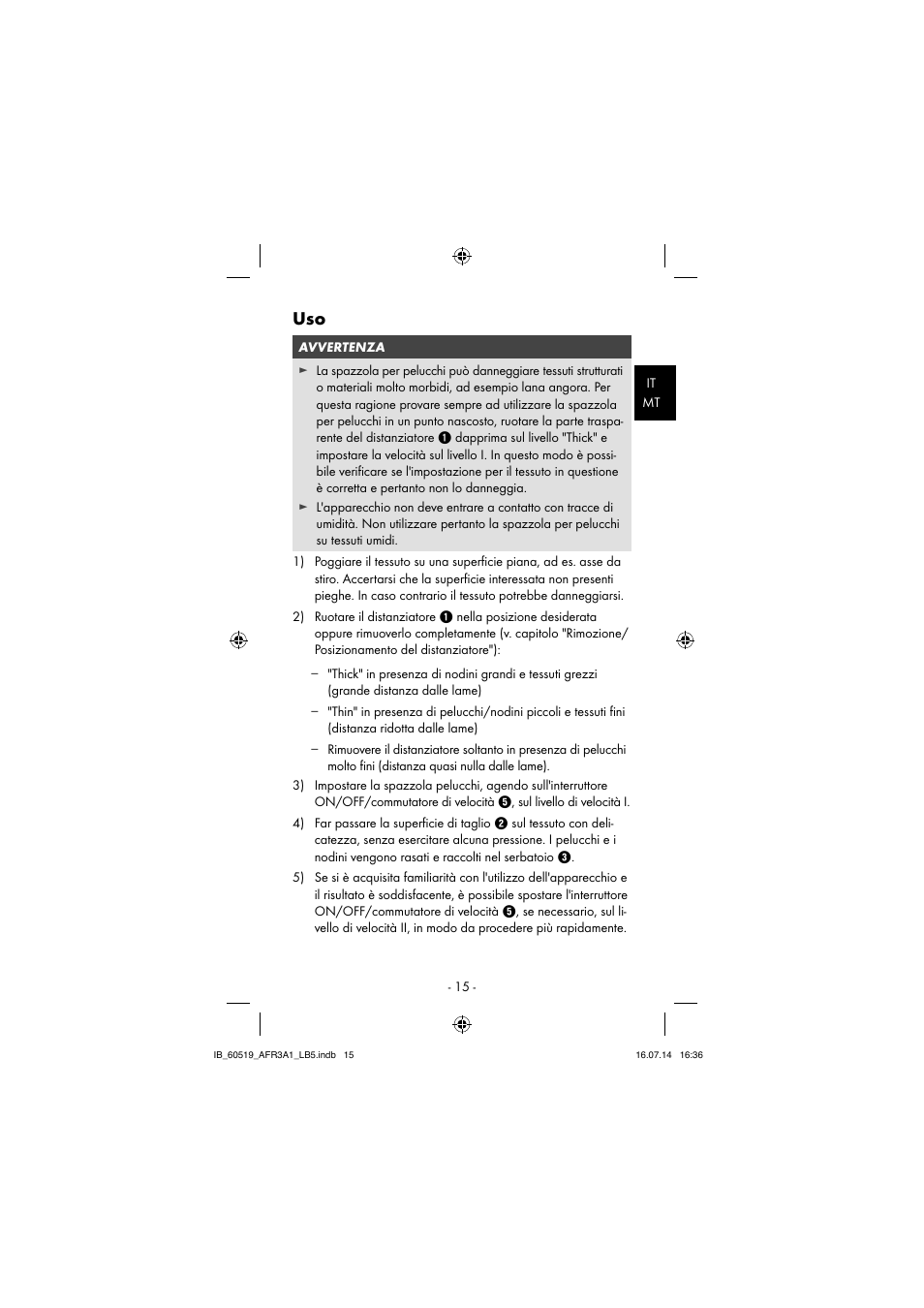 Aquapur AFR 3 A1 Lint Remover User Manual | Page 18 / 53