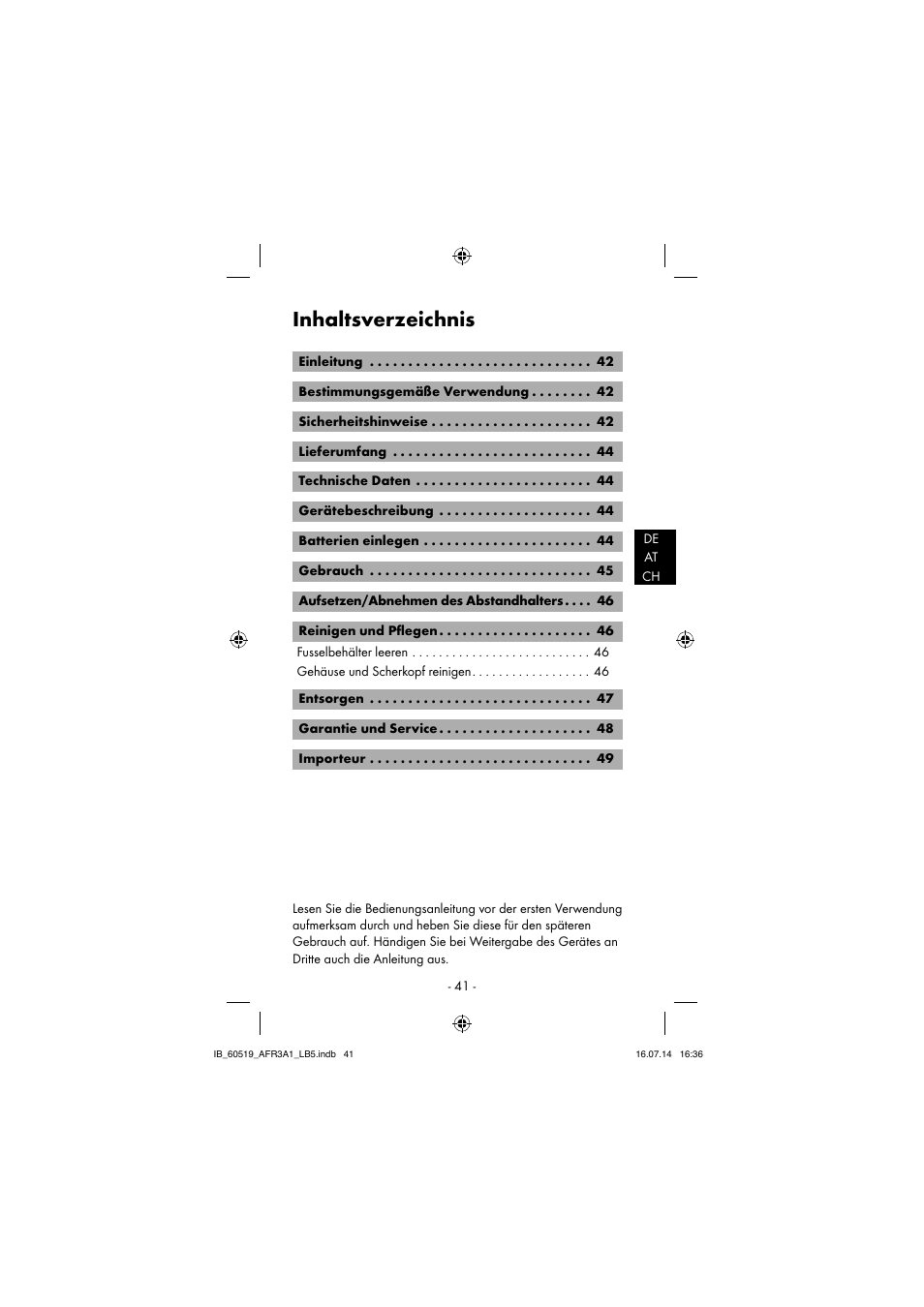 Aquapur AFR 3 A1 Lint Remover User Manual | Page 44 / 53