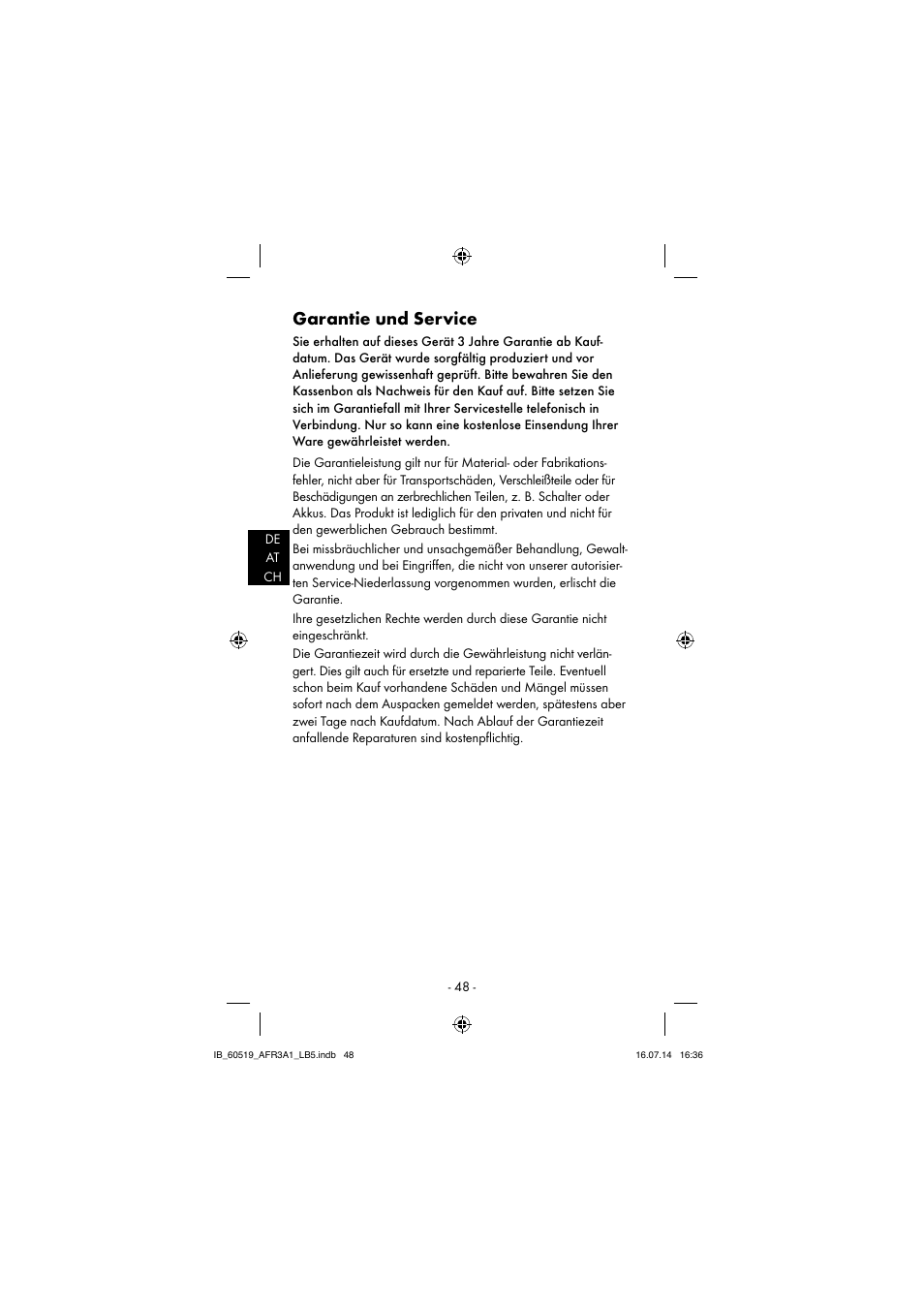 Garantie und service | Aquapur AFR 3 A1 Lint Remover User Manual | Page 51 / 53