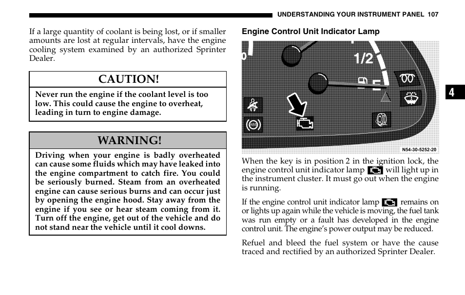 Caution, Warning | Dodge 2005 Sprinter Cab & Chassis User Manual | Page 107 / 288