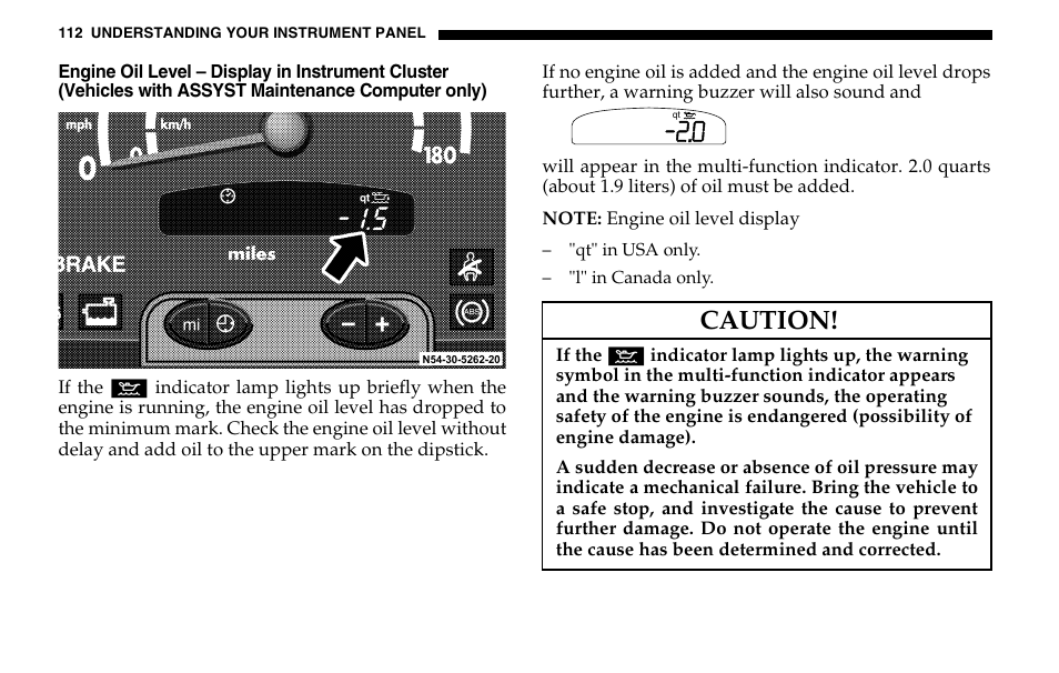 Caution | Dodge 2005 Sprinter Cab & Chassis User Manual | Page 112 / 288