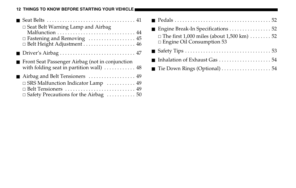 Dodge 2005 Sprinter Cab & Chassis User Manual | Page 12 / 288