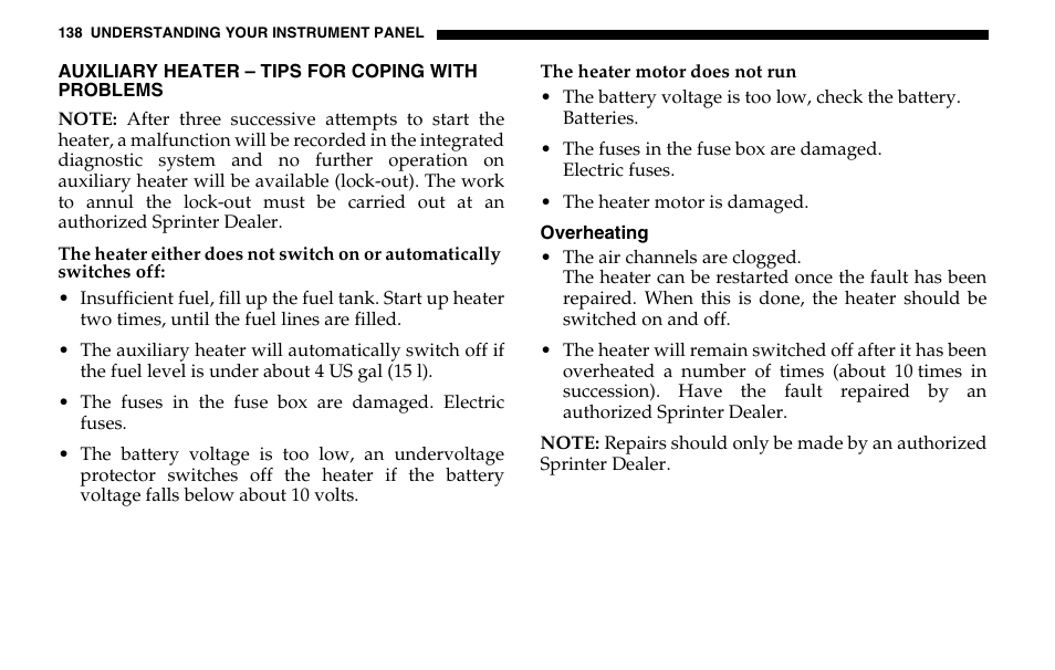 Dodge 2005 Sprinter Cab & Chassis User Manual | Page 138 / 288