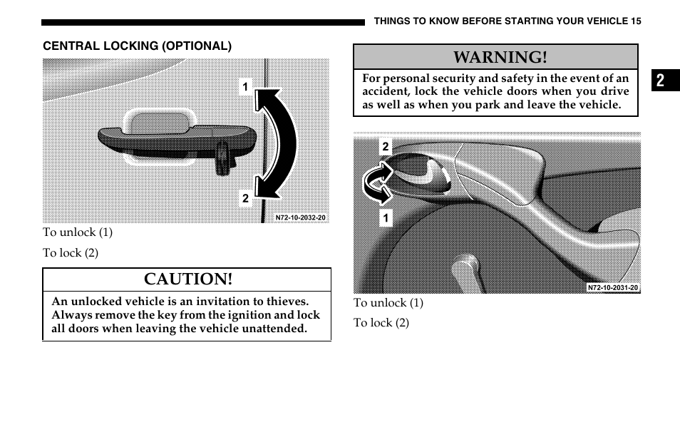 Caution, Warning | Dodge 2005 Sprinter Cab & Chassis User Manual | Page 15 / 288