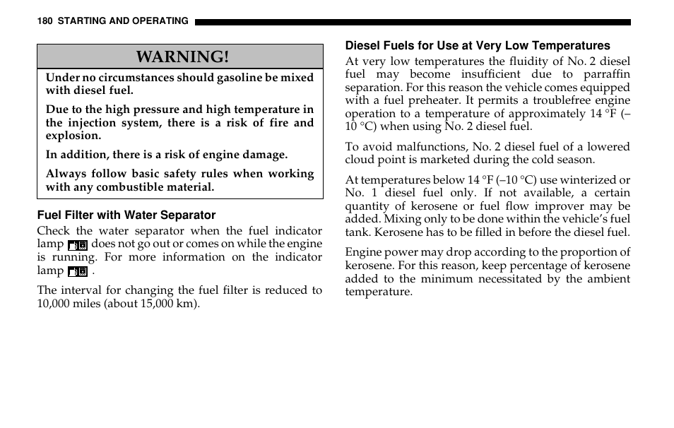 Warning | Dodge 2005 Sprinter Cab & Chassis User Manual | Page 180 / 288