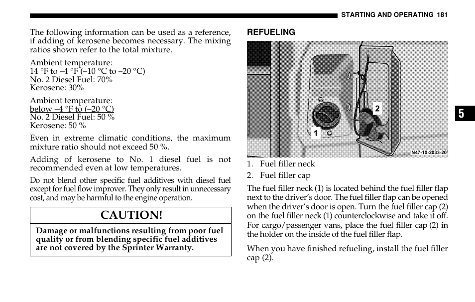 Caution | Dodge 2005 Sprinter Cab & Chassis User Manual | Page 181 / 288