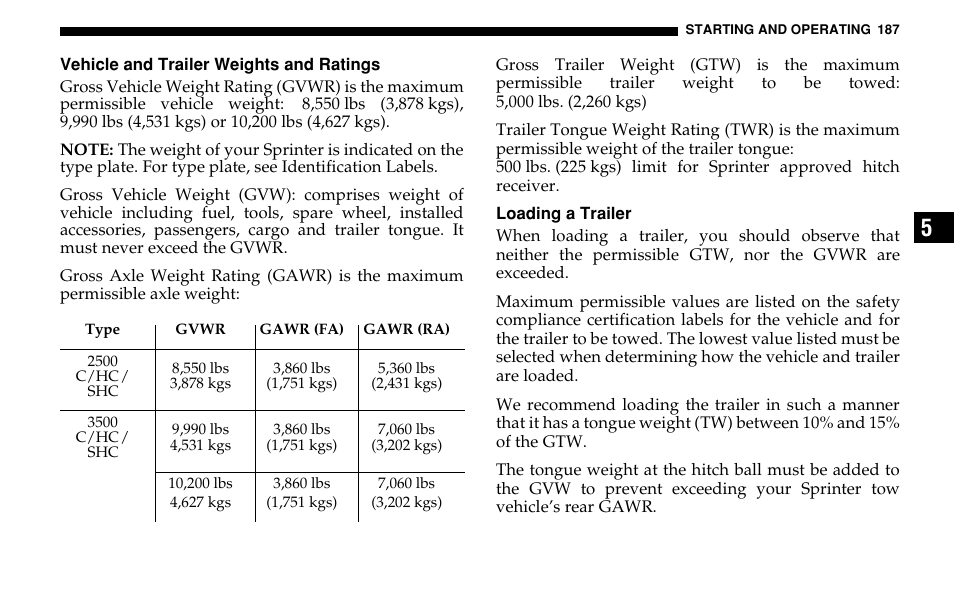 Dodge 2005 Sprinter Cab & Chassis User Manual | Page 187 / 288