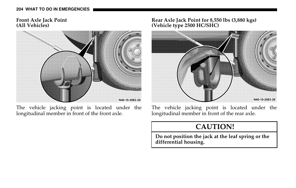 Caution | Dodge 2005 Sprinter Cab & Chassis User Manual | Page 204 / 288