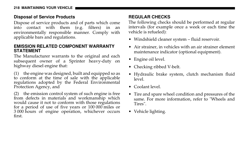 Dodge 2005 Sprinter Cab & Chassis User Manual | Page 218 / 288