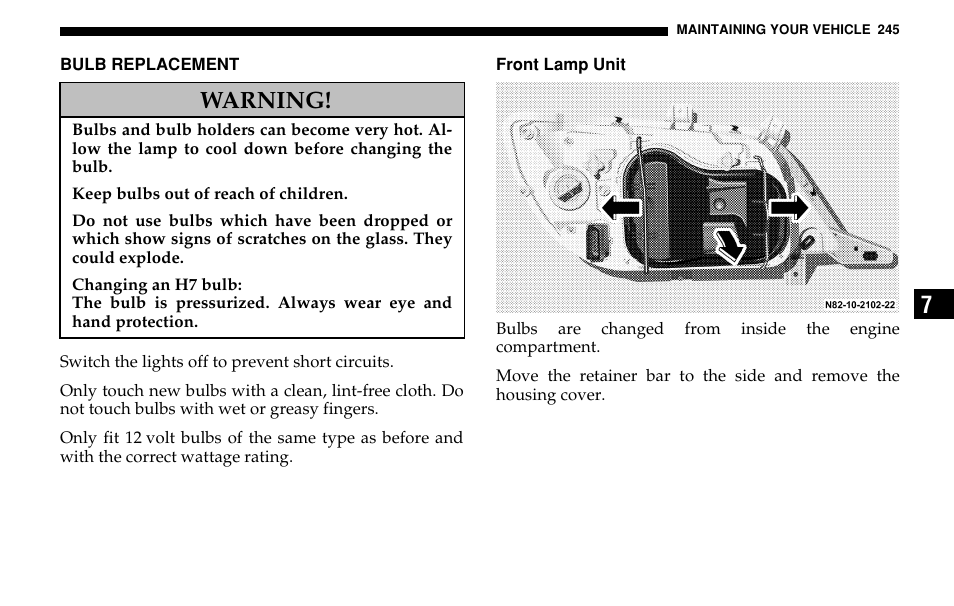 Warning | Dodge 2005 Sprinter Cab & Chassis User Manual | Page 245 / 288