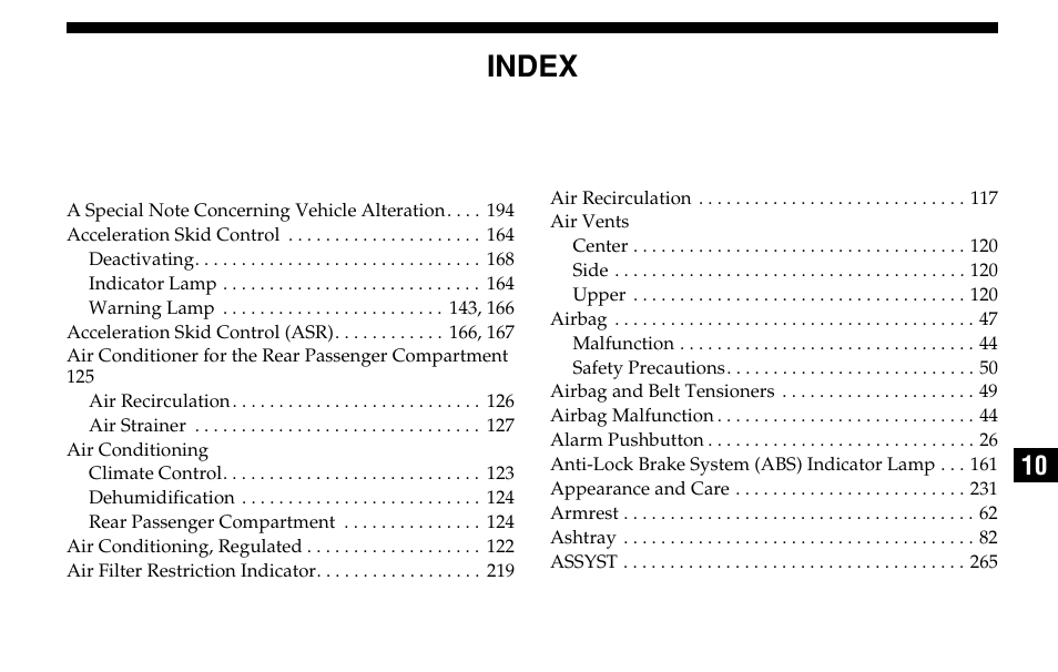 Index | Dodge 2005 Sprinter Cab & Chassis User Manual | Page 277 / 288