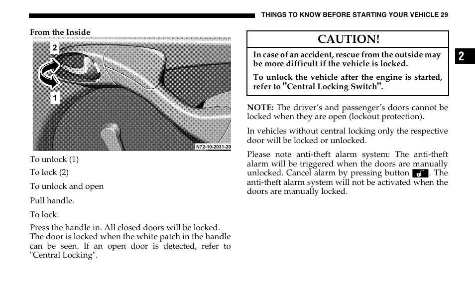 Caution | Dodge 2005 Sprinter Cab & Chassis User Manual | Page 29 / 288