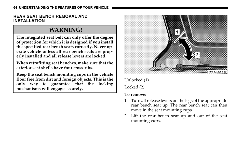 Warning | Dodge 2005 Sprinter Cab & Chassis User Manual | Page 64 / 288