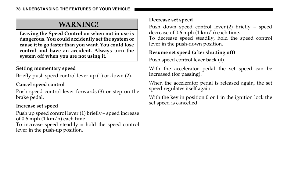 Warning | Dodge 2005 Sprinter Cab & Chassis User Manual | Page 78 / 288