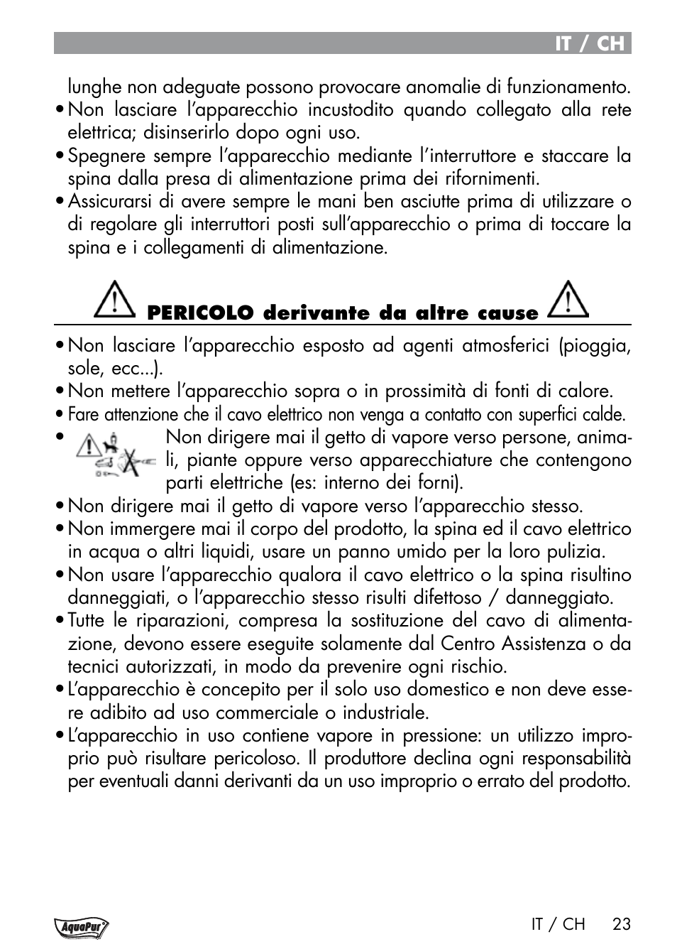 Aquapur Handheld Steam Cleaner User Manual | Page 25 / 48