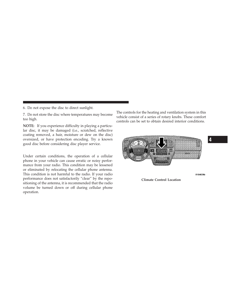 Radio operation and cellular phones, Climate controls | Dodge 2010 Ram Chassis Cab User Manual | Page 193 / 423