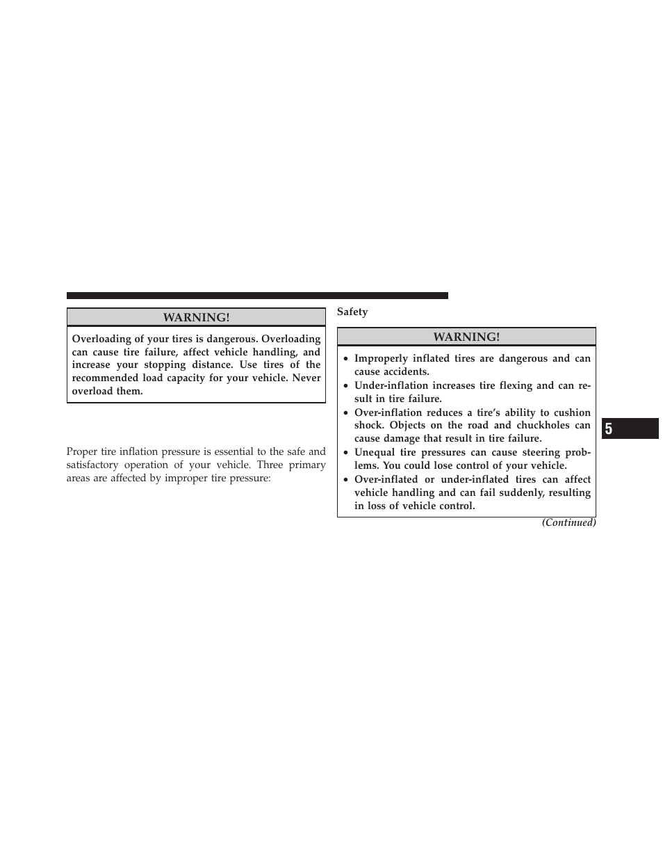 Tires — general information, Tire pressure | Dodge 2010 Ram Chassis Cab User Manual | Page 257 / 423