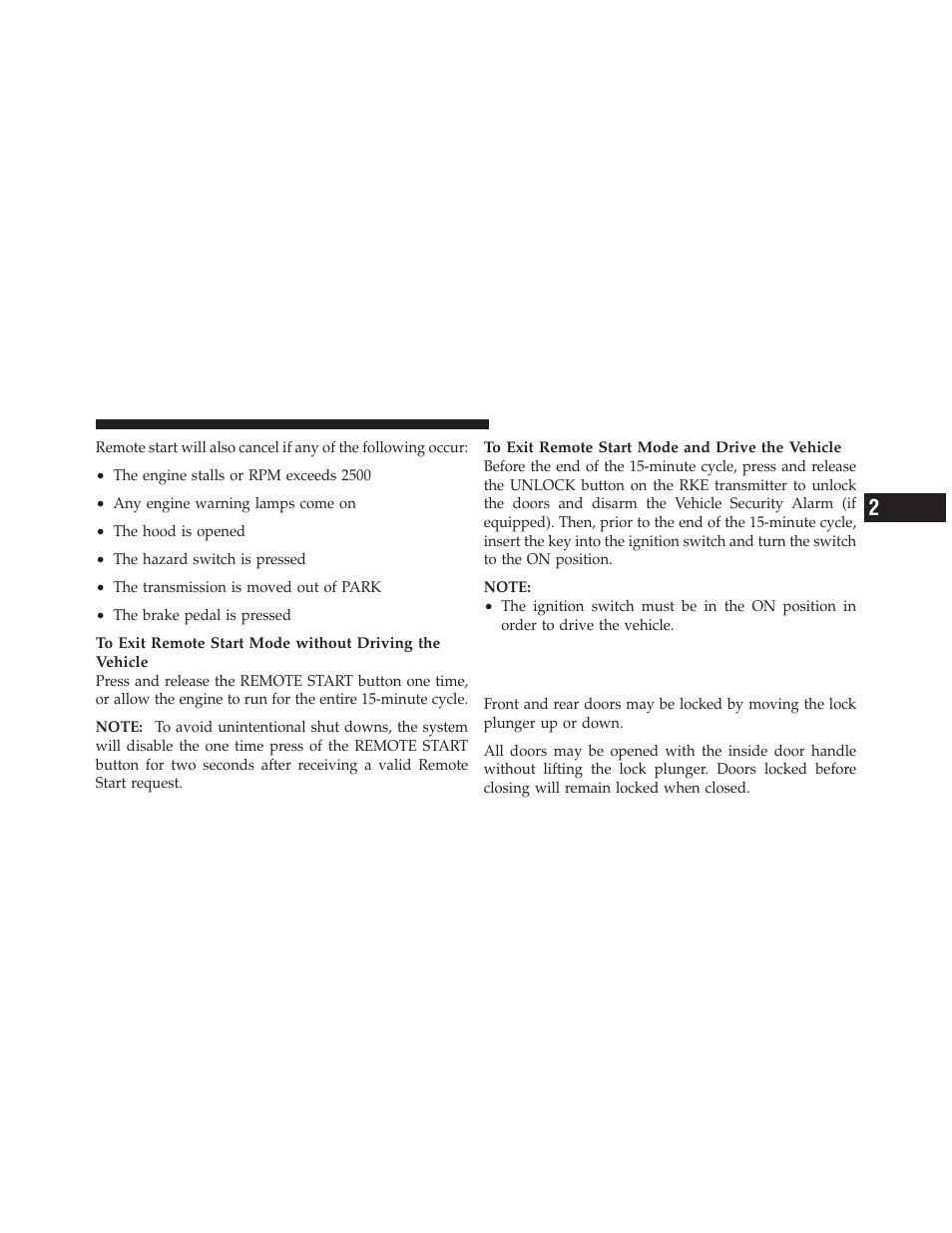 Door locks, Manual door locks | Dodge 2010 Ram Chassis Cab User Manual | Page 27 / 423